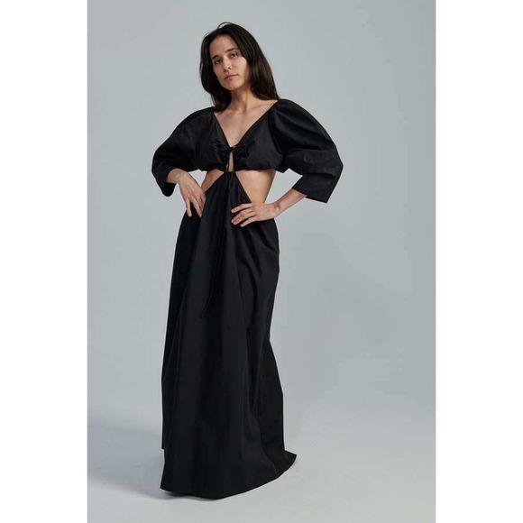 Mara Hoffman Dresses & Skirts - Mara Hoffman Black Organic Cotton Cutout Maxi Dress Puff Sleeve Halter New